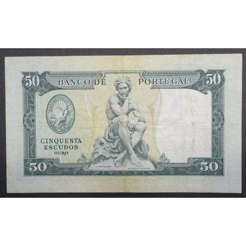 NOTA DE 50 ESCUDOS 1953 ( CIRCULADA ) "50$00 1953 Ch.7 FONTES PEREIRA DE MELLO - BANCO DE PORTUGAL (28/04/1953)
