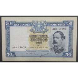 NOTA DE 50 ESCUDOS 1953 ( CIRCULADA ) "50$00 1953 Ch.7 FONTES PEREIRA DE MELLO - BANCO DE PORTUGAL (28/04/1953)