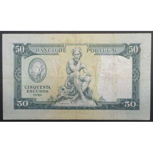 NOTA DE 50 ESCUDOS 1953 ( CIRCULADA ) "50$00 1953 Ch.7 FONTES PEREIRA DE MELLO - BANCO DE PORTUGAL (28/04/1953)