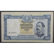NOTA DE 50 ESCUDOS 1953 ( CIRCULADA ) "50$00 1953 Ch.7 FONTES PEREIRA DE MELLO - BANCO DE PORTUGAL (28/04/1953)