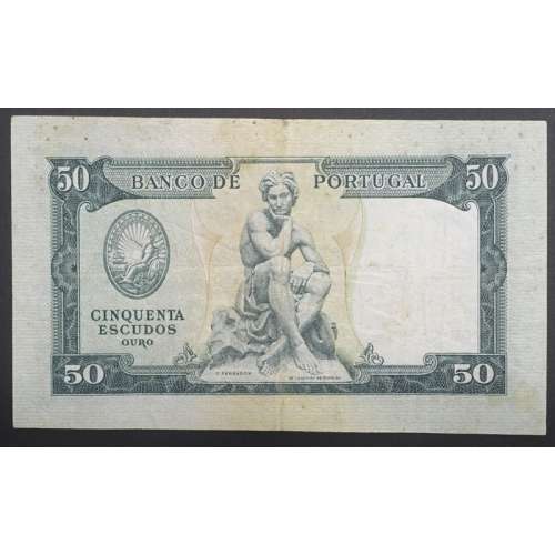 NOTA DE 50 ESCUDOS 1953 ( CIRCULADA ) "50$00 1953 Ch.7 FONTES PEREIRA DE MELLO - BANCO DE PORTUGAL (28/04/1953)