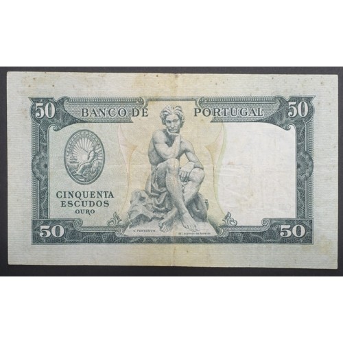 NOTA DE 50 ESCUDOS 1953 ( CIRCULADA ) "50$00 1953 Ch.7 FONTES PEREIRA DE MELLO - BANCO DE PORTUGAL (28/04/1953)