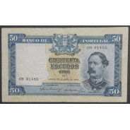 NOTA DE 50 ESCUDOS 1953 ( CIRCULADA ) "50$00 1953 Ch.7 FONTES PEREIRA DE MELLO - BANCO DE PORTUGAL (28/04/1953)