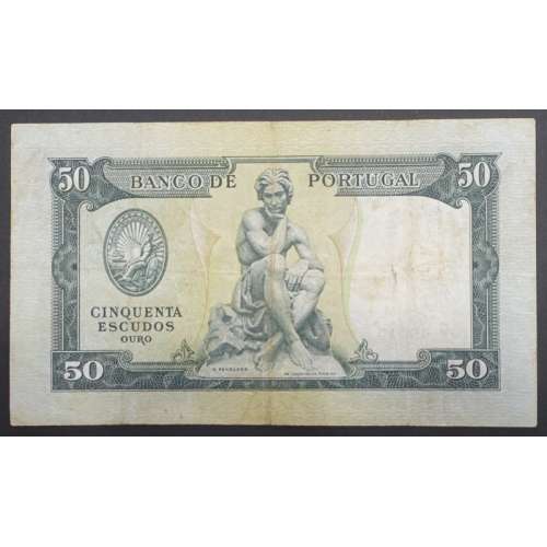 NOTA DE 50 ESCUDOS 1953 ( CIRCULADA ) "50$00 1953 Ch.7 FONTES PEREIRA DE MELLO - BANCO DE PORTUGAL (28/04/1953)