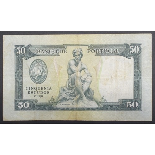 NOTA DE 50 ESCUDOS 1953 ( CIRCULADA ) "50$00 1953 Ch.7 FONTES PEREIRA DE MELLO - BANCO DE PORTUGAL (28/04/1953)