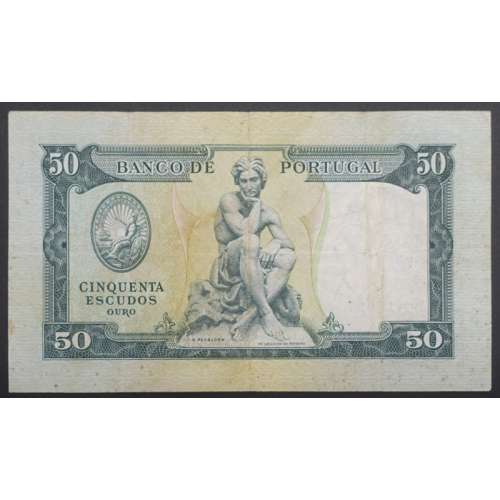 NOTA DE 50 ESCUDOS 1953 ( CIRCULADA ) "50$00 1953 Ch.7 FONTES PEREIRA DE MELLO - BANCO DE PORTUGAL (28/04/1953)