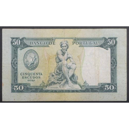 NOTA DE 50 ESCUDOS 1953 ( CIRCULADA ) "50$00 1953 Ch.7 FONTES PEREIRA DE MELLO - BANCO DE PORTUGAL (28/04/1953)