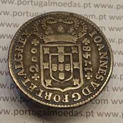MOEDA DE 12 VINTÉNS (240 RÉIS) 1748 (MBC) COROA COM ARCOS SIMPLES - D. JOÃO V
