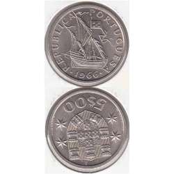Portugal, coin of 5 Escudos 1966, 5$00 Escudos 1966 Copper-Nickel Portuguese Republic, (BU/UNC), World Coins Portugal KM 591