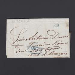 Pré-Filatélica circulada do Porto para Vale Remigio datada 15-10-1838