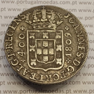 CRUZADO NOVO PRATA (480 RÉIS) 1809 COROA MÉDIA COM DIADEMA LOZANGO 1 PONTO