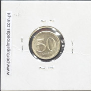 MOEDA DE 50 LWEI CUPRO-NÍQUEL NÃO DATADA (1977) REPÚBLICA POPULAR DE ANGOLA - KRAUSE WORLD COINS ANGOLA KM90