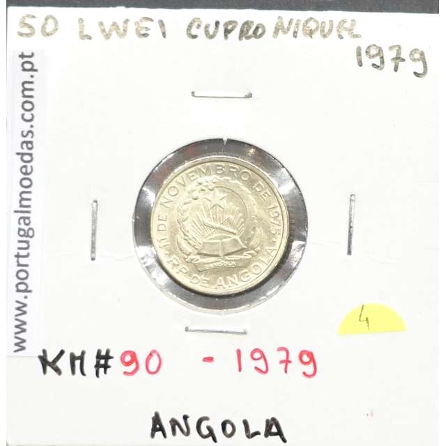 MOEDA DE 50 LWEI CUPRO-NÍQUEL 1979 REPÚBLICA POPULAR DE ANGOLA - KRAUSE WORLD COINS ANGOLA KM90.1