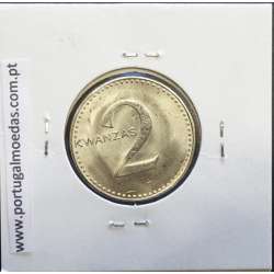 MOEDA DE 2 KWANZA CUPRO-NÍQUEL NÃO DATADA 1977 REPÚBLICA POPULAR DE ANGOLA - KRAUSE WORLD COINS ANGOLA KM84