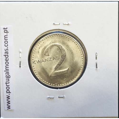 MOEDA DE 2 KWANZA CUPRO-NÍQUEL NÃO DATADA 1977 REPÚBLICA POPULAR DE ANGOLA - KRAUSE WORLD COINS ANGOLA KM84