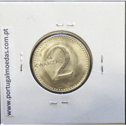 MOEDA DE 2 KWANZA CUPRO-NÍQUEL NÃO DATADA 1977 REPÚBLICA POPULAR DE ANGOLA - KRAUSE WORLD COINS ANGOLA KM84