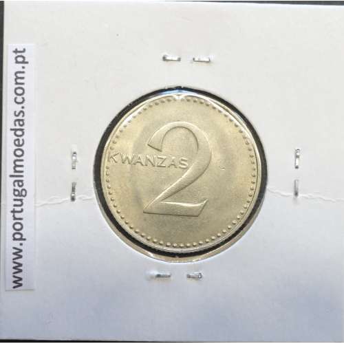 MOEDA DE 2 KWANZAS CUPRO-NÍQUEL NÃO DATADA (1977) REPÚBLICA POPULAR DE ANGOLA - KRAUSE WORLD COINS ANGOLA KM84