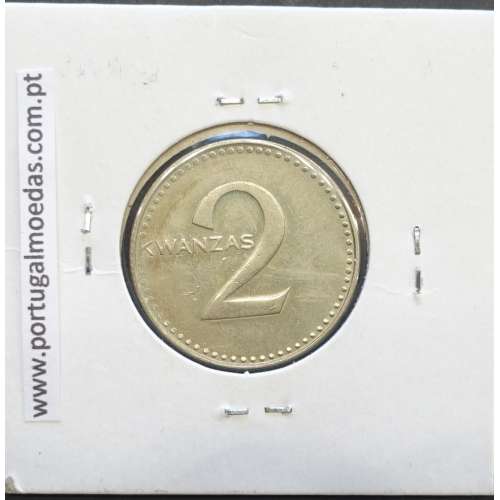 MOEDA DE 2 KWANZAS CUPRO-NÍQUEL NÃO DATADA (1977) REPÚBLICA POPULAR DE ANGOLA - KRAUSE WORLD COINS ANGOLA KM84