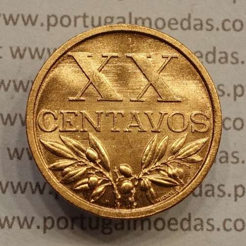 MOEDA DE VINTE CENTAVOS (XX CENTAVOS) BRONZE 1963 SOBERBA