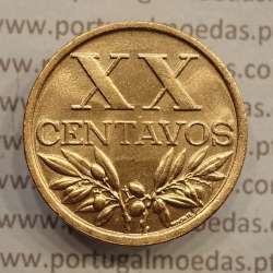 MOEDA DE VINTE CENTAVOS (XX CENTAVOS) BRONZE 1965 SOBERBA
