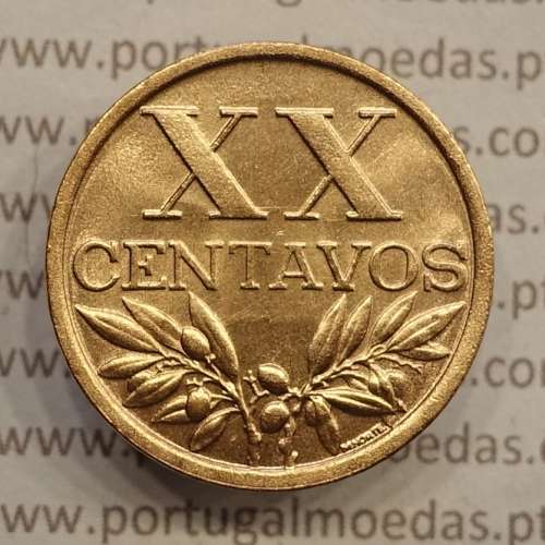 MOEDA DE VINTE CENTAVOS (XX CENTAVOS) BRONZE 1965 SOBERBA