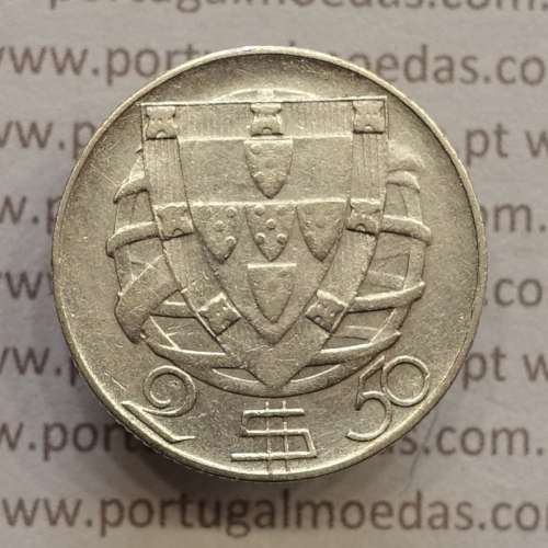 Silver coin of 2-1/2 Escudos 1932, 2$50 Escudos 1932 silver Portuguese Republic, (F+), World Coins Portugal KM 580