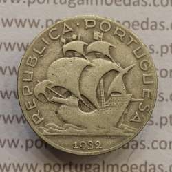 Silver coin of 2-1/2 Escudos 1932, 2$50 Escudos 1932 silver Portuguese Republic, (F), World Coins Portugal KM 580