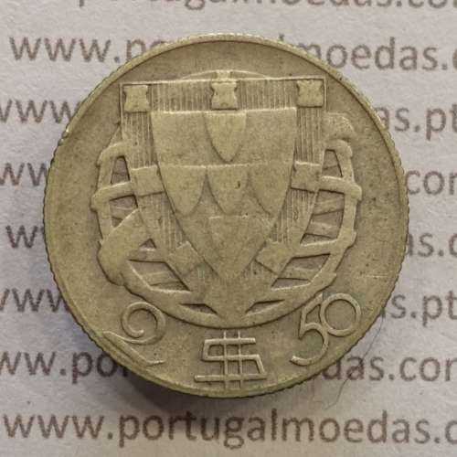 MOEDA 2$50 ESCUDOS (DOIS ESCUDOS E CINQUENTA CENTAVOS) PRATA 1932 (BC) -  REPÚBLICA PORTUGUESA