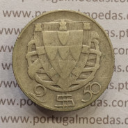 Silver coin of 2-1/2 Escudos 1932, 2$50 Escudos 1932 silver Portuguese Republic, (F), World Coins Portugal KM 580