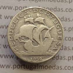2$50 Escudos 1932 prata, 2 escudos e 50 centavos 1932 em prata da Republica Portuguesa, (BC), World Coins Portugal KM 580