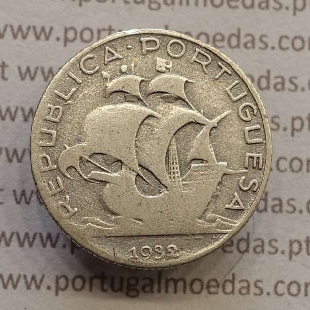 2$50 Escudos 1932 prata, 2 escudos e 50 centavos 1932 em prata da Republica Portuguesa, (BC), World Coins Portugal KM 580