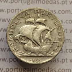 Silver coin of 2-1/2 Escudos 1933, 2$50 Escudos 1933 silver Portuguese Republic, (F), World Coins Portugal KM 580