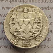 MOEDA 2$50 ESCUDOS (DOIS ESCUDOS E CINQUENTA CENTAVOS) PRATA 1937 (BC-) -  REPÚBLICA PORTUGUESA