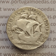 MOEDA 2$50 ESCUDOS (DOIS ESCUDOS E CINQUENTA CENTAVOS) PRATA 1937 (BC-) -  REPÚBLICA PORTUGUESA