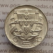 MOEDA 2$50 ESCUDOS (DOIS ESCUDOS E CINQUENTA CENTAVOS) PRATA 1940 (MBC) -  REPÚBLICA PORTUGUESA