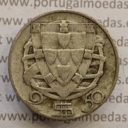 MOEDA 2$50 ESCUDOS (DOIS ESCUDOS E CINQUENTA CENTAVOS) PRATA 1940 (BC) -  REPÚBLICA PORTUGUESA