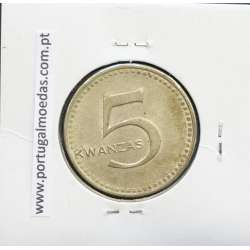 MOEDA DE 5 KWANZAS CUPRO-NÍQUEL NÃO DATADA (1977) REPÚBLICA POPULAR DE ANGOLA - KRAUSE WORLD COINS ANGOLA KM85