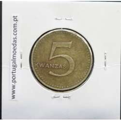 MOEDA DE 5 KWANZAS CUPRO-NÍQUEL NÃO DATADA (1977) REPÚBLICA POPULAR DE ANGOLA - KRAUSE WORLD COINS ANGOLA KM85