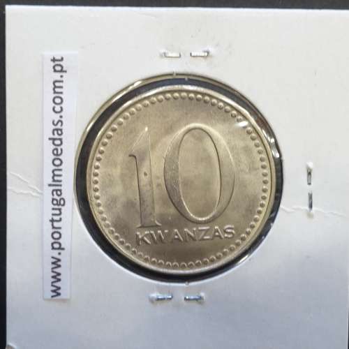 MOEDA DE 10 KWANZAS CUPRO-NÍQUEL NÃO DATADA (1977) REPÚBLICA POPULAR DE ANGOLA - KRAUSE WORLD COINS ANGOLA KM86.1