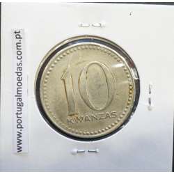 MOEDA DE 10 KWANZAS CUPRO-NÍQUEL NÃO DATADA (1977) REPÚBLICA POPULAR DE ANGOLA - KRAUSE WORLD COINS ANGOLA KM86.1