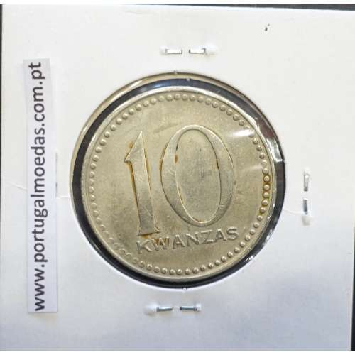 MOEDA DE 10 KWANZAS CUPRO-NÍQUEL NÃO DATADA (1977) REPÚBLICA POPULAR DE ANGOLA - KRAUSE WORLD COINS ANGOLA KM86.1