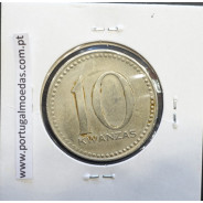 MOEDA DE 10 KWANZAS CUPRO-NÍQUEL NÃO DATADA (1977) REPÚBLICA POPULAR DE ANGOLA - KRAUSE WORLD COINS ANGOLA KM86.1