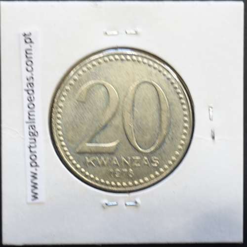MOEDA DE 20 KWANZAS CUPRO-NÍQUEL 1978 REPÚBLICA POPULAR DE ANGOLA - KRAUSE WORLD COINS ANGOLA KM87