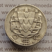 MOEDA 2$50 ESCUDOS (DOIS ESCUDOS E CINQUENTA CENTAVOS) PRATA 1942 (BC) -  REPÚBLICA PORTUGUESA