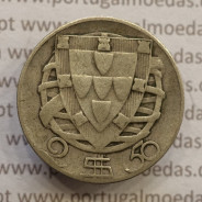 MOEDA 2$50 ESCUDOS (DOIS ESCUDOS E CINQUENTA CENTAVOS) PRATA 1943 (BC) -  REPÚBLICA PORTUGUESA