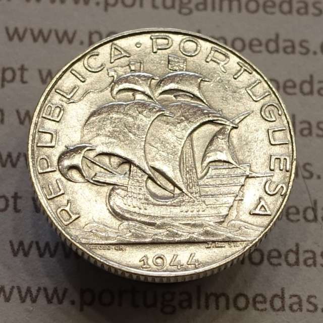 MOEDA 2$50 ESCUDOS (DOIS ESCUDOS E CINQUENTA CENTAVOS) PRATA 1944 (BELA) -  REPÚBLICA PORTUGUESA