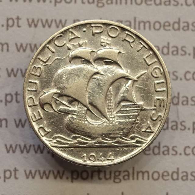 MOEDA 2$50 ESCUDOS (DOIS ESCUDOS E CINQUENTA CENTAVOS) PRATA 1944 (BC+) -  REPÚBLICA PORTUGUESA