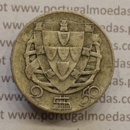 MOEDA 2$50 ESCUDOS (DOIS ESCUDOS E CINQUENTA CENTAVOS) PRATA 1944 (BC) -  REPÚBLICA PORTUGUESA