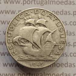 MOEDA 2$50 ESCUDOS (DOIS ESCUDOS E CINQUENTA CENTAVOS) PRATA 1945 (BC) -  REPÚBLICA PORTUGUESA MOEDA 2$50 ESCUDOS (DOIS ESCUDOS E CINQUENTA CENTAVOS) PRATA 1945 (BC) -  REPÚBLICA PORTUGUESA