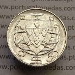 MOEDA 2$50 ESCUDOS (DOIS ESCUDOS E CINQUENTA CENTAVOS) PRATA 1946 (BELA) -  REPÚBLICA PORTUGUESA MOEDA 2$50 ESCUDOS (DOIS ESCUDOS E CINQUENTA CENTAVOS) PRATA 1946 (BELA) -  REPÚBLICA PORTUGUESA
